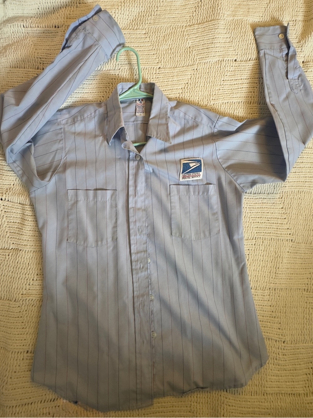 Women’s USPS Vintage Pinstriped Long Sleeve City Carrier Uniform Shirt